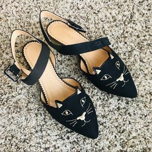 $750 Charlotte Olympia Kitty flats pointed toe 37